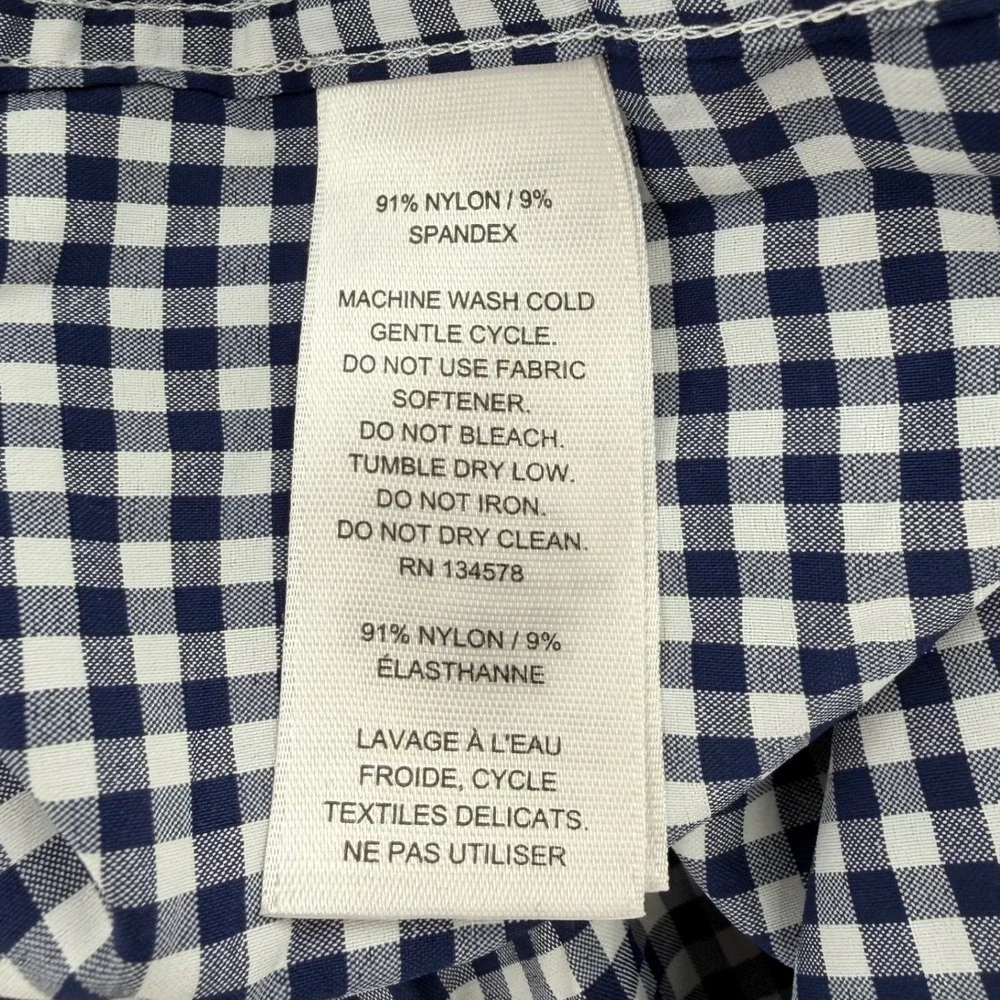Vineyard Vines Button Down Boys XL 16 Navy Gingham Performance Shirt Long Sleeve
